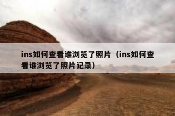 ins如何查看谁浏览了照片（ins如何查看谁浏览了照片记录）