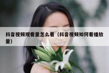 抖音视频观看量怎么看（抖音视频如何看播放量）