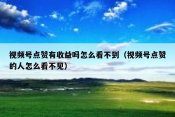 视频号点赞有收益吗怎么看不到（视频号点赞的人怎么看不见）