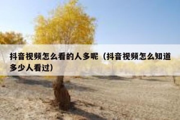 抖音视频怎么看的人多呢（抖音视频怎么知道多少人看过）