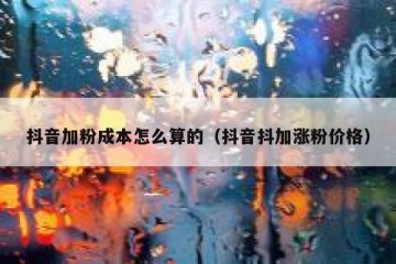 抖音加粉成本怎么算的（抖音抖加涨粉价格）