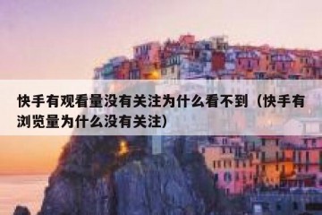 快手有观看量没有关注为什么看不到（快手有浏览量为什么没有关注）