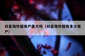 抖音海外版用户量大吗（抖音海外版有多少用户）