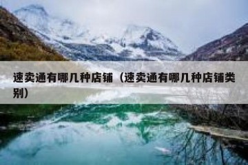 速卖通有哪几种店铺（速卖通有哪几种店铺类别）