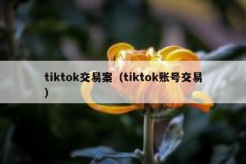 tiktok交易案（tiktok账号交易）