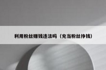 利用粉丝赚钱违法吗（充当粉丝挣钱）