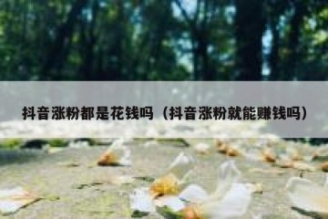 抖音涨粉都是花钱吗（抖音涨粉就能赚钱吗）