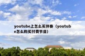 youtube上怎么买伴奏（youtube怎么购买付费节目）