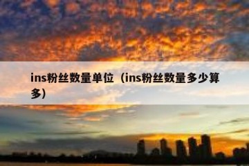 ins粉丝数量单位（ins粉丝数量多少算多）