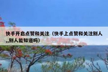 快手开启点赞和关注（快手上点赞和关注别人,,别人能知道吗）