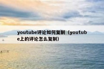 youtube评论如何复制（youtube上的评论怎么复制）