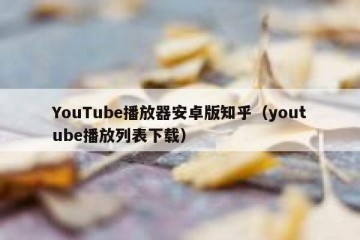 YouTube播放器安卓版知乎（youtube播放列表下载）