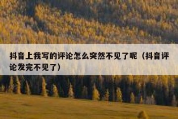 抖音上我写的评论怎么突然不见了呢（抖音评论发完不见了）