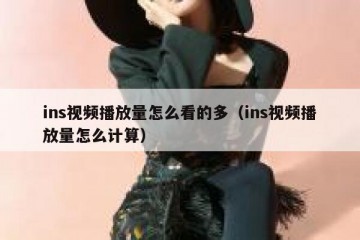 ins视频播放量怎么看的多（ins视频播放量怎么计算）