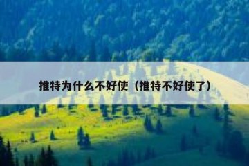推特为什么不好使（推特不好使了）