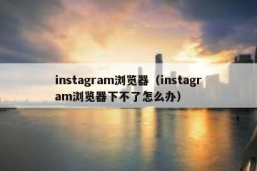 instagram浏览器（instagram浏览器下不了怎么办）