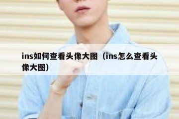 ins如何查看头像大图（ins怎么查看头像大图）