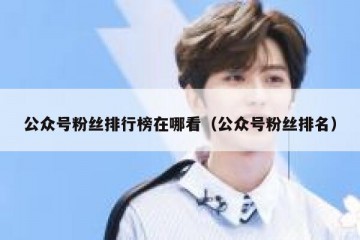 公众号粉丝排行榜在哪看（公众号粉丝排名）