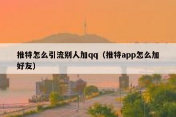 推特怎么引流别人加qq（推特app怎么加好友）