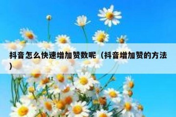 抖音怎么快速增加赞数呢（抖音增加赞的方法）