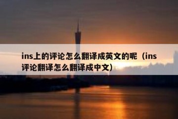 ins上的评论怎么翻译成英文的呢（ins评论翻译怎么翻译成中文）