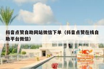 抖音点赞自助网站微信下单（抖音点赞在线自助平台微信）