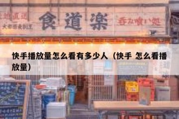 快手播放量怎么看有多少人（快手 怎么看播放量）