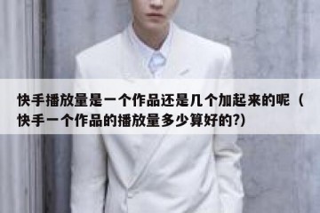 快手播放量是一个作品还是几个加起来的呢（快手一个作品的播放量多少算好的?）