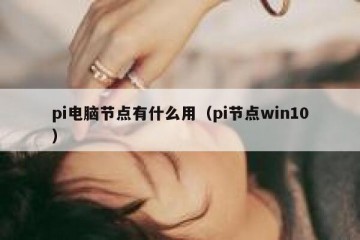 pi电脑节点有什么用（pi节点win10）