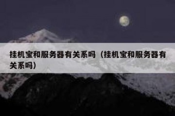 挂机宝和服务器有关系吗（挂机宝和服务器有关系吗）