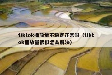 tiktok播放量不稳定正常吗（tiktok播放量很低怎么解决）