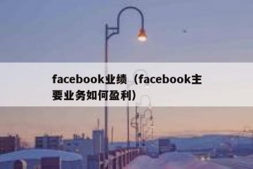 facebook业绩（facebook主要业务如何盈利）