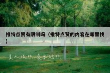 推特点赞有限制吗（推特点赞的内容在哪里找）
