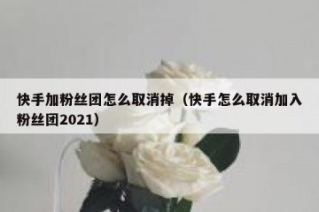 快手加粉丝团怎么取消掉（快手怎么取消加入粉丝团2021）