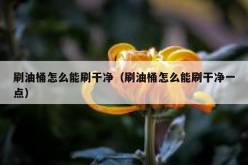 刷油桶怎么能刷干净（刷油桶怎么能刷干净一点）