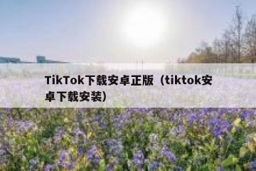 TikTok下载安卓正版（tiktok安卓下载安装）