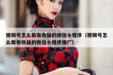 视频号怎么做有收益的微信小程序（视频号怎么做有收益的微信小程序推广）