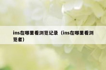 ins在哪里看浏览记录（ins在哪里看浏览者）