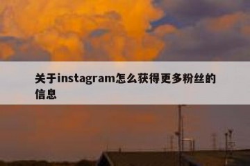 关于instagram怎么获得更多粉丝的信息