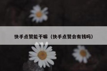 快手点赞能干嘛（快手点赞会有钱吗）