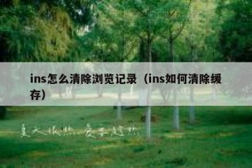 ins怎么清除浏览记录（ins如何清除缓存）