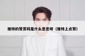 推特的赞赏码是什么意思呀（推特上点赞）