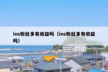ins粉丝多有收益吗（ins粉丝多有收益吗）