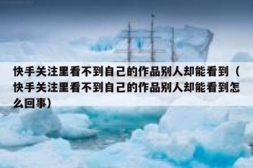 快手关注里看不到自己的作品别人却能看到（快手关注里看不到自己的作品别人却能看到怎么回事）