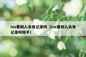ins看别人会有记录吗（ins看别人会有记录吗知乎）