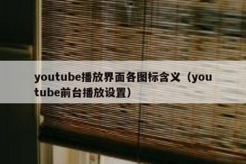 youtube播放界面各图标含义（youtube前台播放设置）