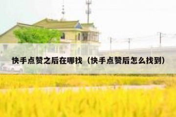 快手点赞之后在哪找（快手点赞后怎么找到）