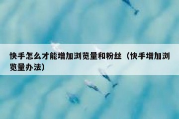 快手怎么才能增加浏览量和粉丝（快手增加浏览量办法）