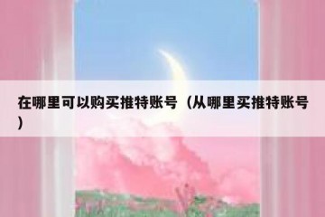 在哪里可以购买推特账号（从哪里买推特账号）