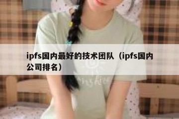 ipfs国内最好的技术团队（ipfs国内公司排名）